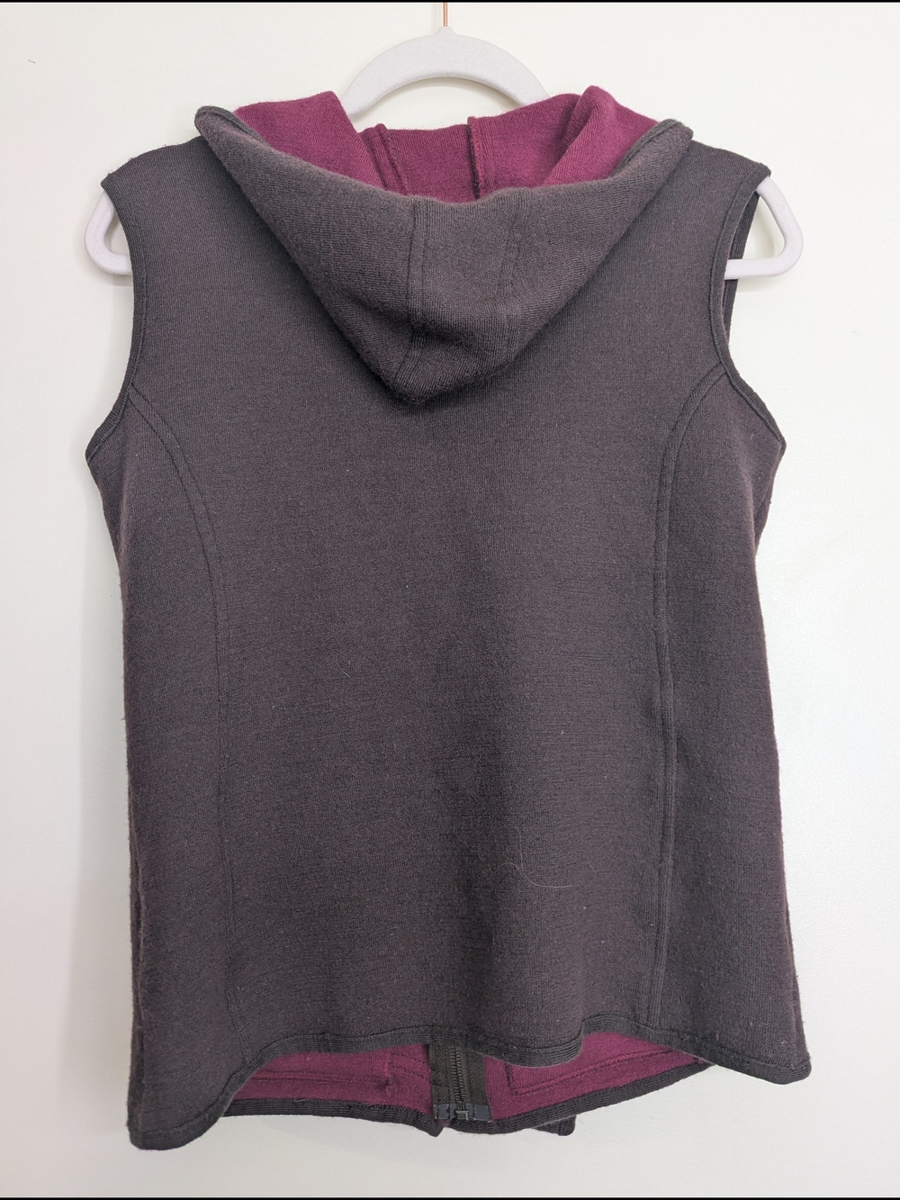Title Nine Brown Sleeveless Hooded Vest with Pink Lining - Picture 5 of 5